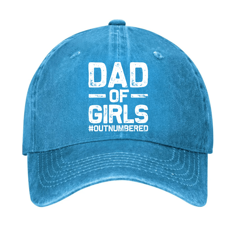 Dad Of Girls Outnumbered Funny Father Gift Cap