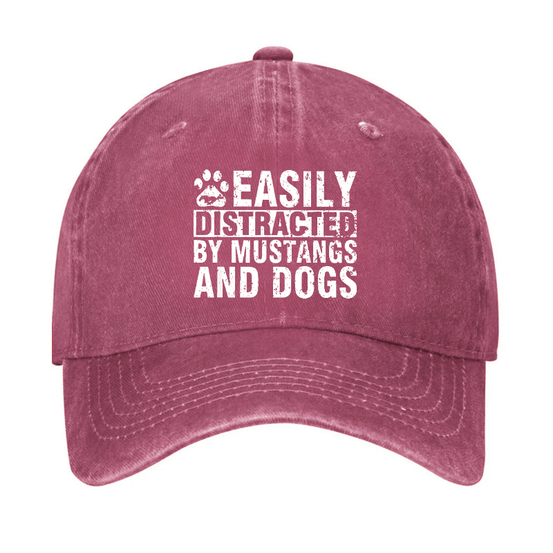 Easily Distracted By Mustangs And Dogs Cap