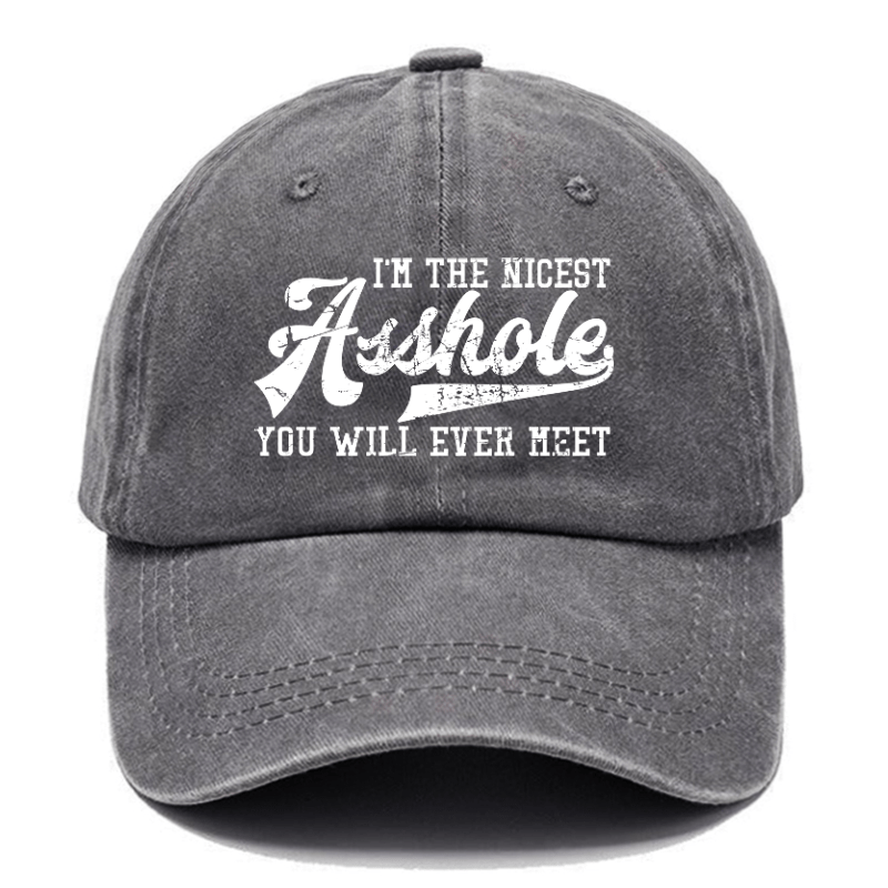 I'm The Nicest Asshole You'll Ever Meet Funny Sarcastic Cap