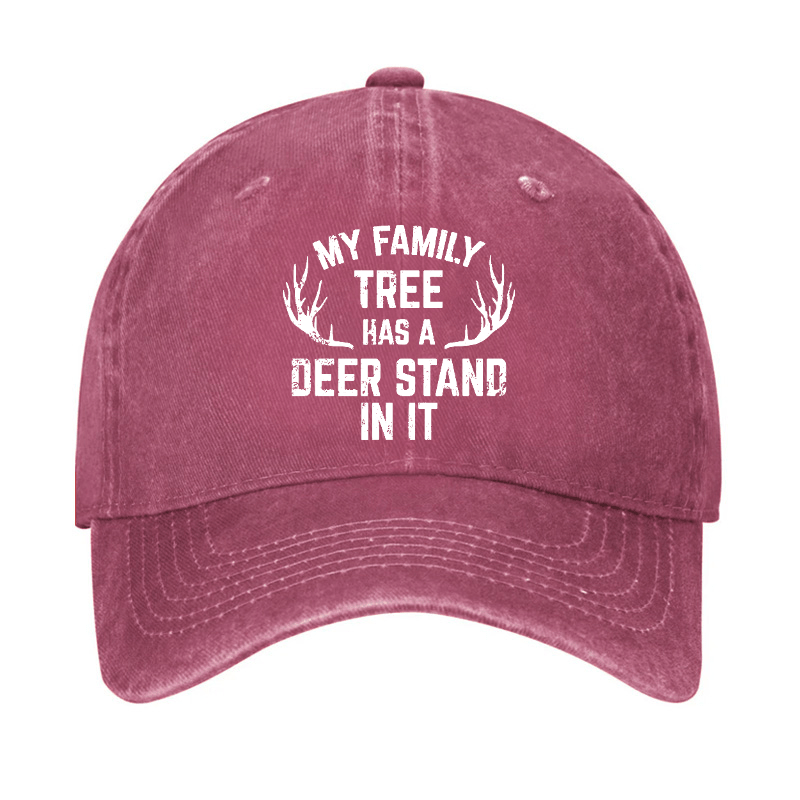 My Family Tree Has A Deer Stand In It Hunting Cap