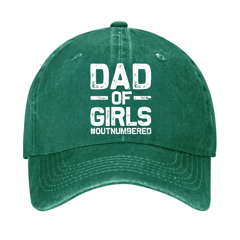 Dad Of Girls Outnumbered Funny Father Gift Cap