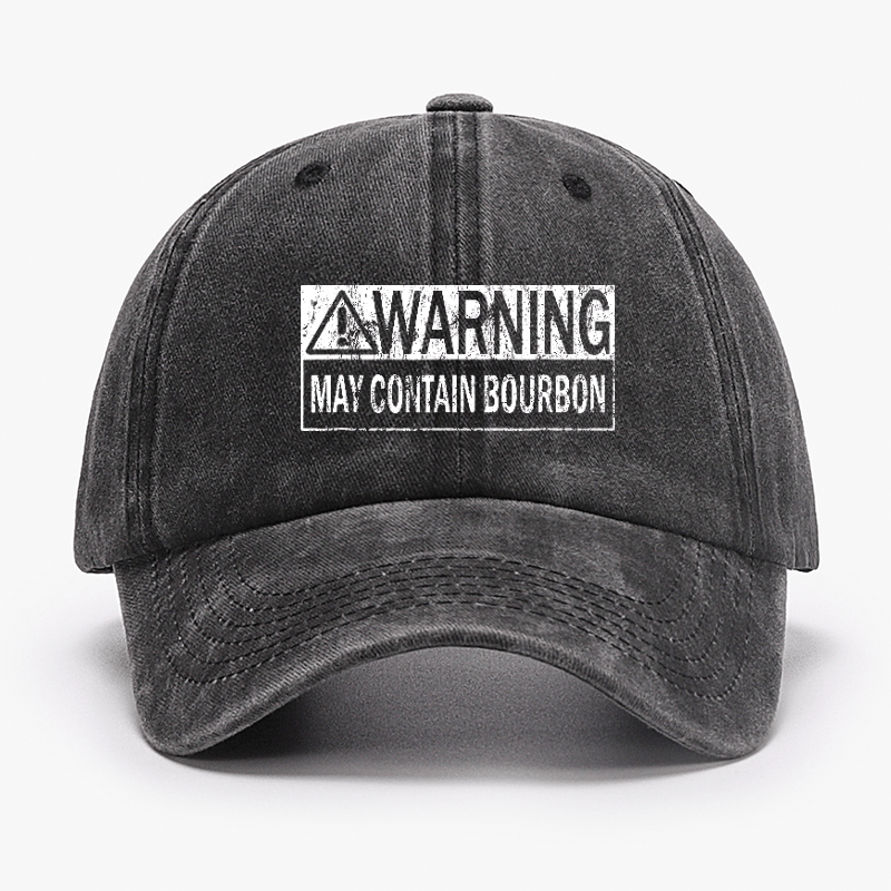 Warning May Contain Bourbon Funny Drinking Cap