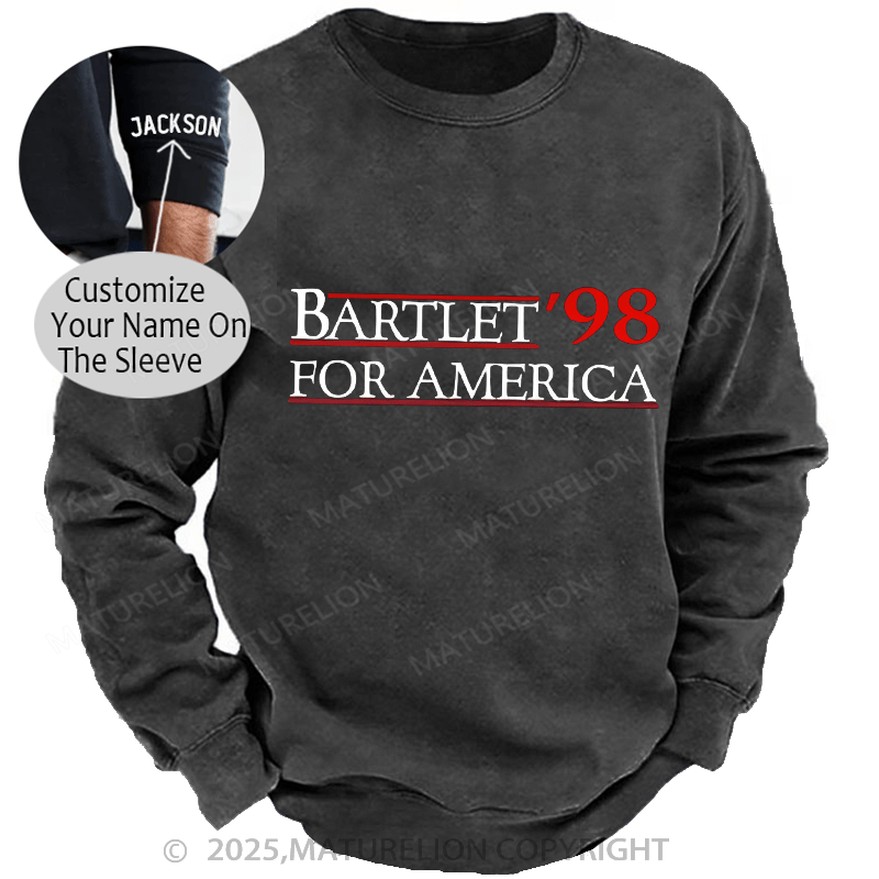 Maturelion Men's Sweatshirts Election Campaign Sweatshirts Washed Sweatshirts