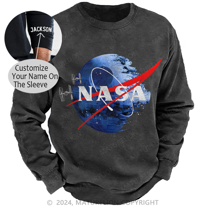 Maturelion Men's Sweatshirts Inspired Guava Iguana Death Star Graphic Sweatshirt