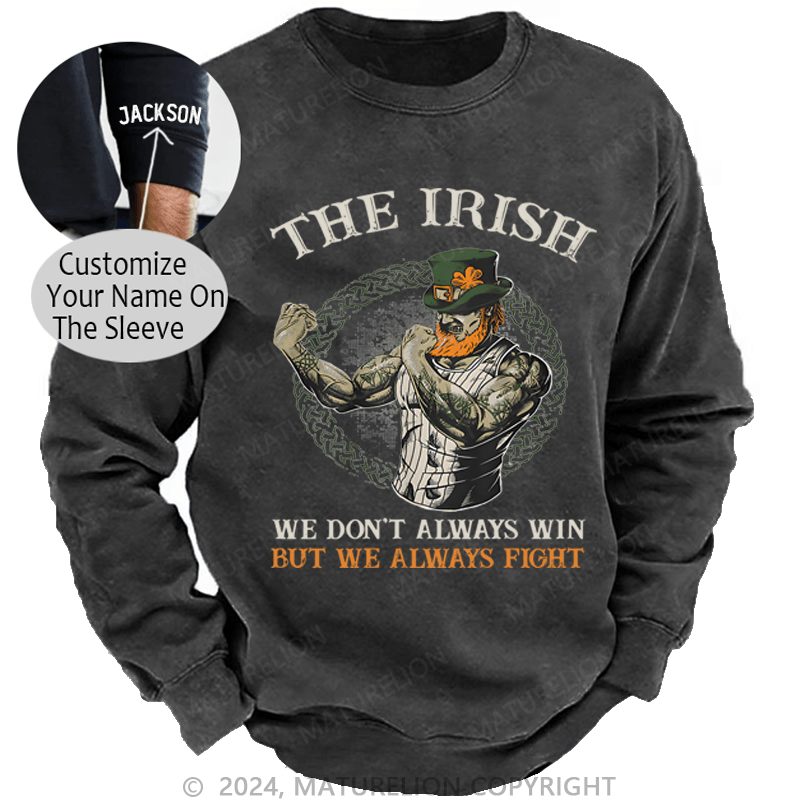 Maturelion St Patrick's Sweatshirt  Fighting Irish Washed Sweatshirt