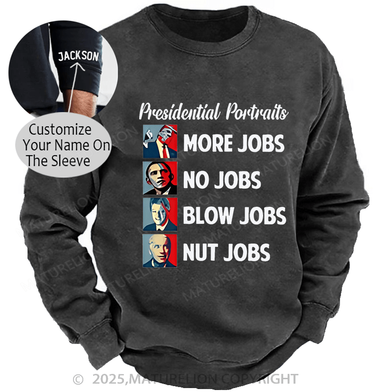 Maturelion Men's Sweatshirts Funny Political Sweatshirts Washed Sweatshirts