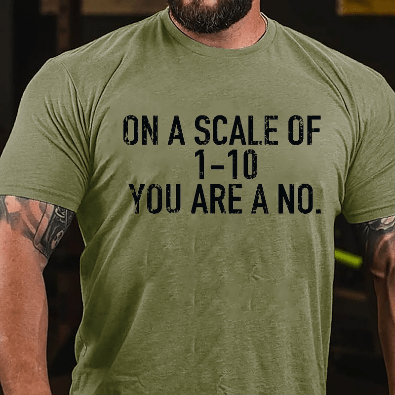 On A Scale Of 1-10 You Are A No. Sarcastic Funny Cotton T-shirt