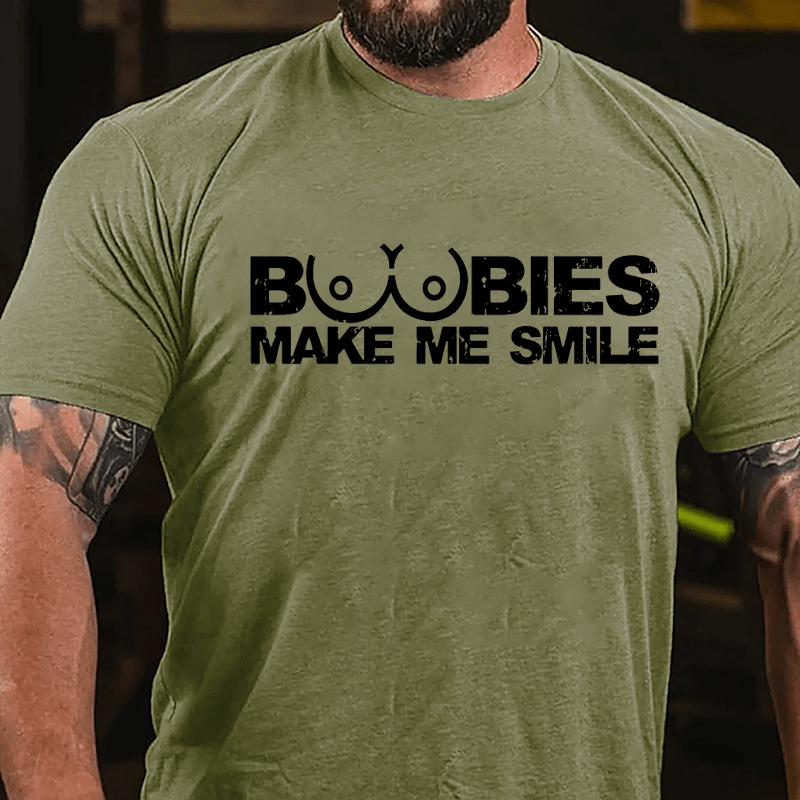 Boobies Make Me Smile Cotton T-shirt