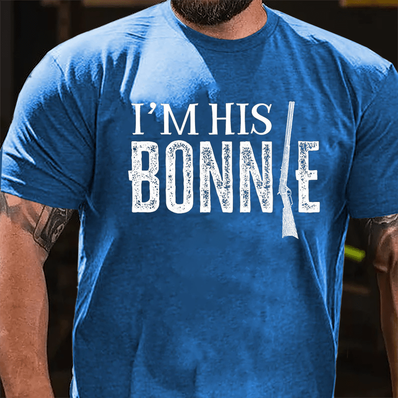 I'm His Bonnie Gun Print Cotton T-shirt