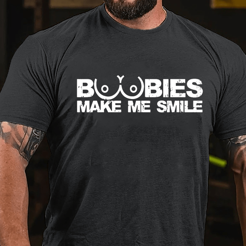 Boobies Make Me Smile Cotton T-shirt