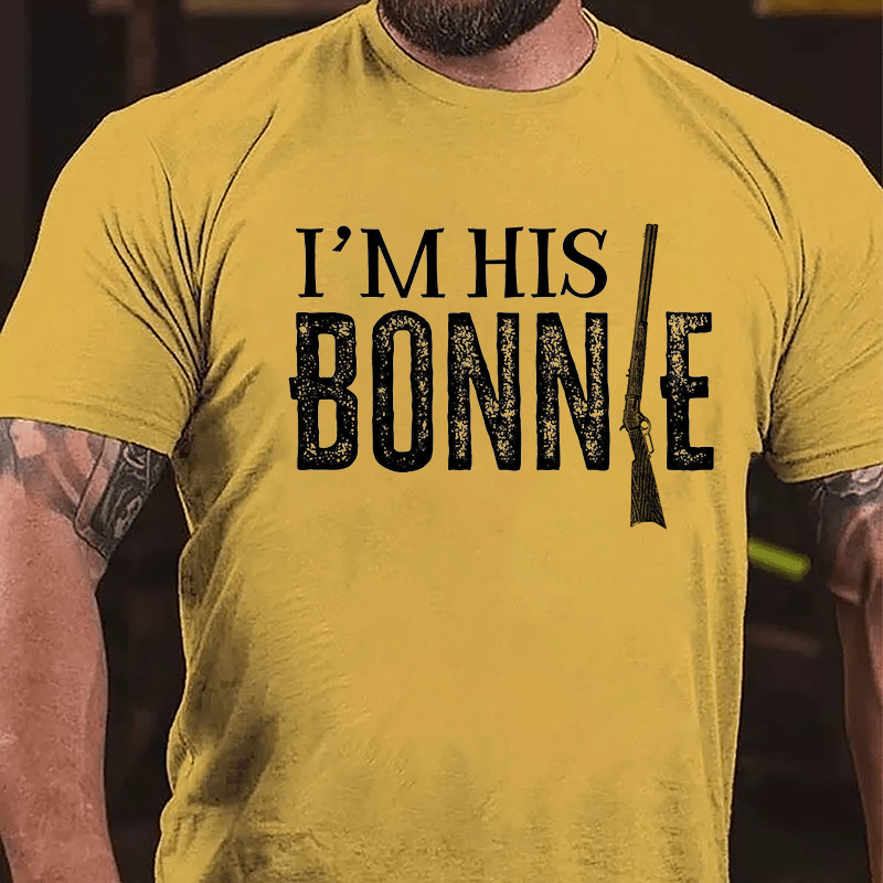 I'm His Bonnie Gun Print Cotton T-shirt