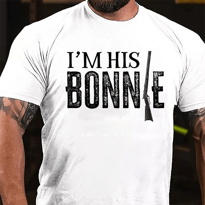 I'm His Bonnie Gun Print Cotton T-shirt