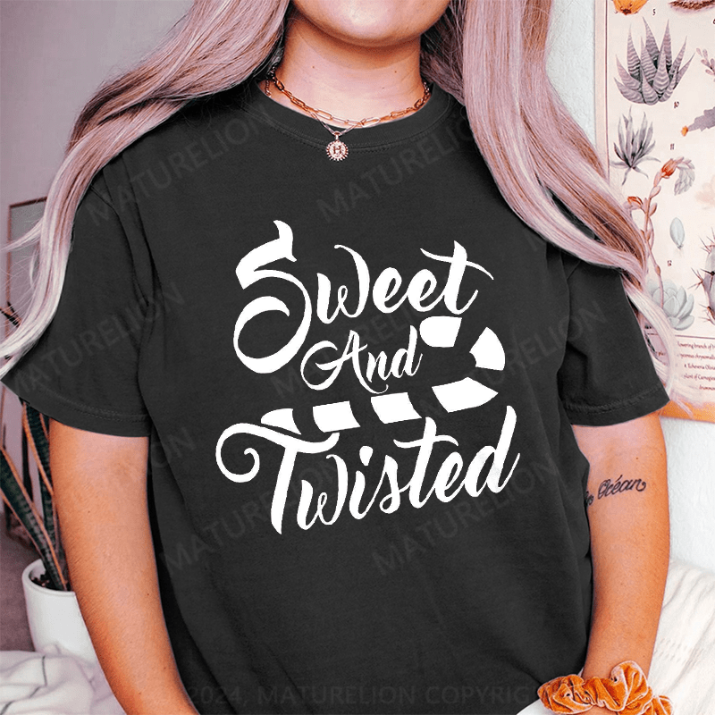 Maturelion Sweet And Twisted DTG Printing Washed Cotton T-Shirt