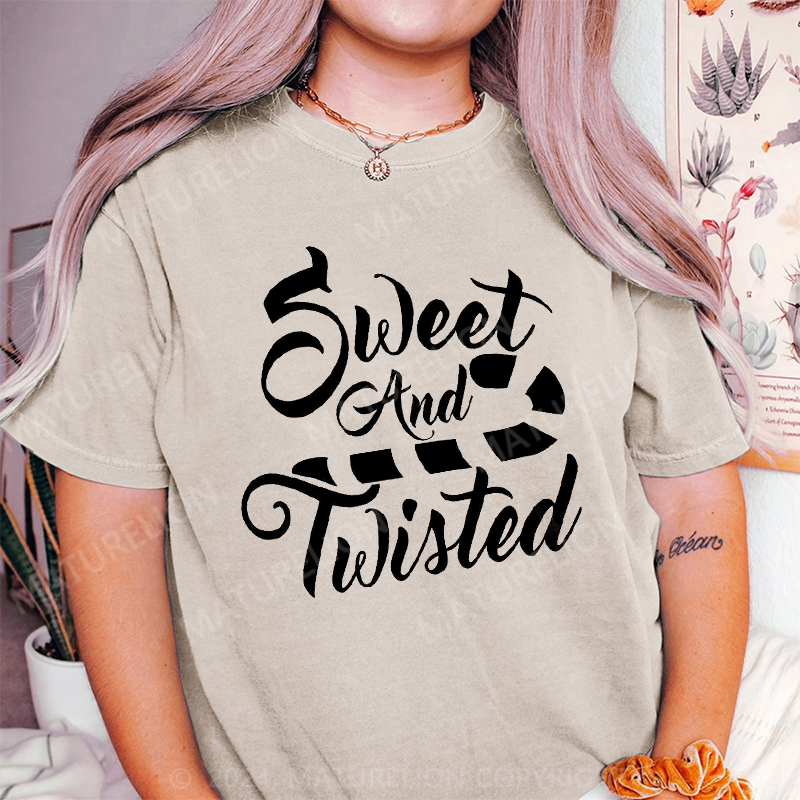 Maturelion Sweet And Twisted DTG Printing Washed Cotton T-Shirt