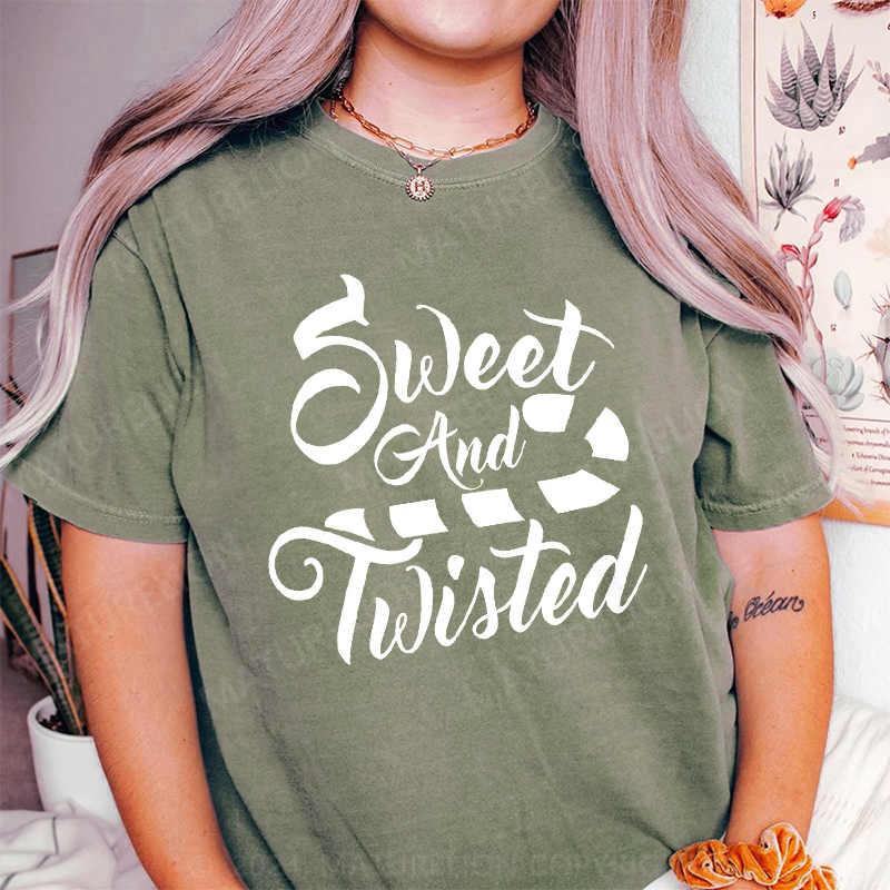 Maturelion Sweet And Twisted DTG Printing Washed Cotton T-Shirt