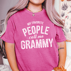 Maturelion My Favorite People Call Me Grammy DTG Printing Washed Cotton T-Shirt