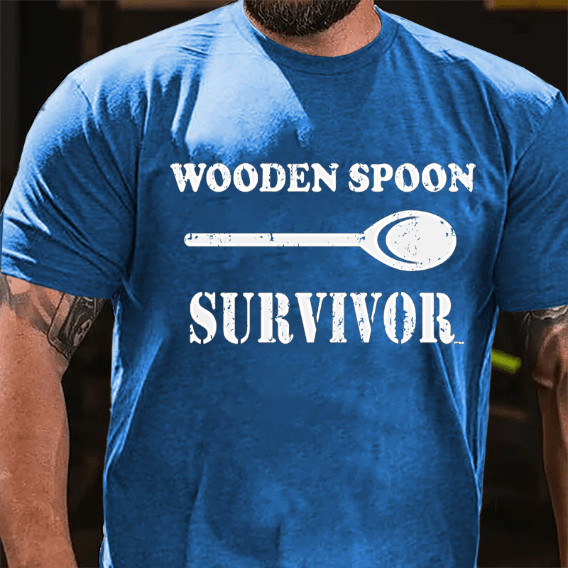 Wooden Spoon Survivor Funny Cotton T-shirt