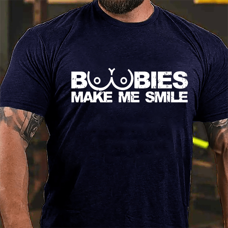 Boobies Make Me Smile Cotton T-shirt