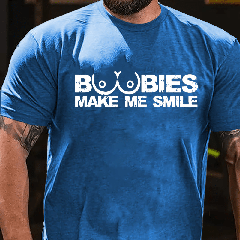 Boobies Make Me Smile Cotton T-shirt