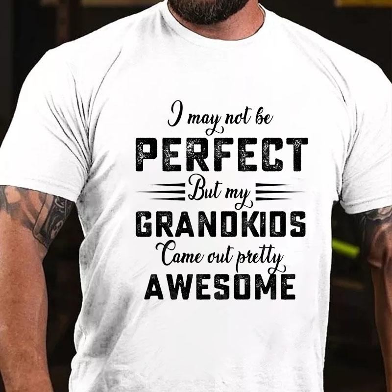 I May Not Be Perfect But My Grandkids Came Out Pretty Awesome Cotton T-shirt