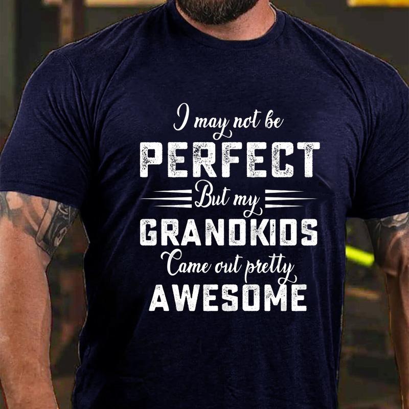 I May Not Be Perfect But My Grandkids Came Out Pretty Awesome Cotton T-shirt