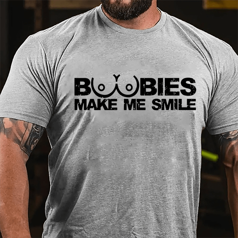 Boobies Make Me Smile Cotton T-shirt