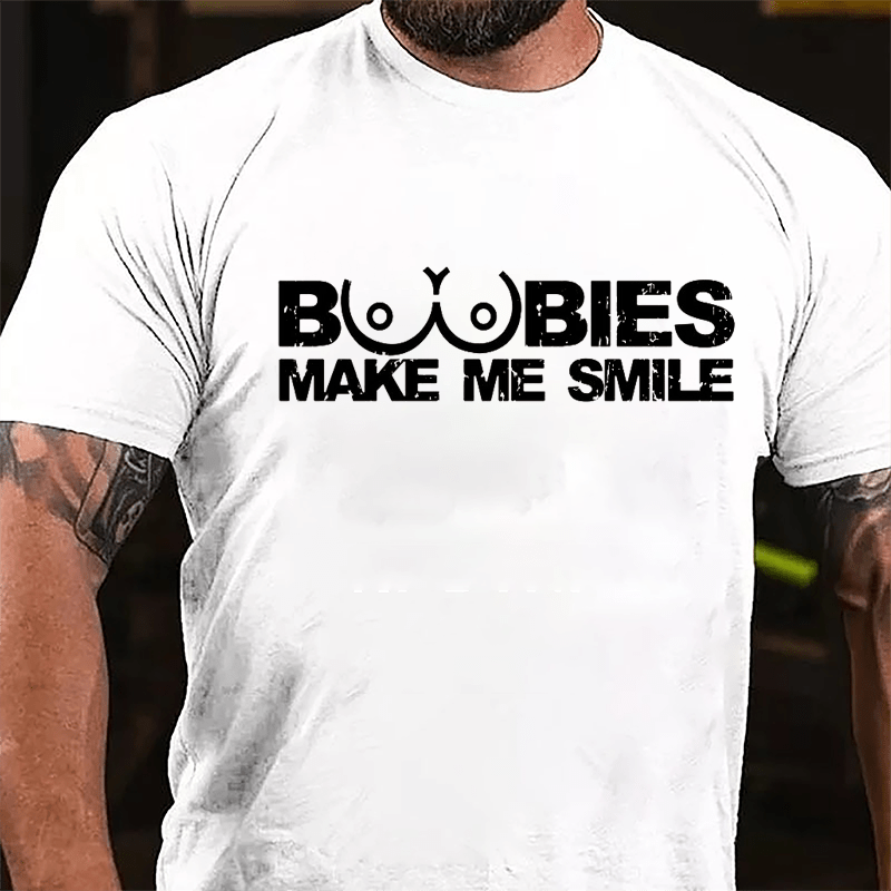 Boobies Make Me Smile Cotton T-shirt