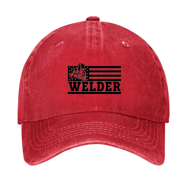 Welder American Flag Print Cap