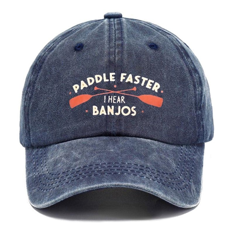 Paddle Faster I Hear Banjos Funny Print cap