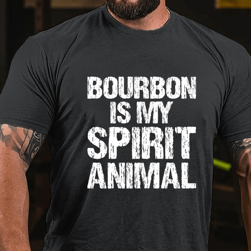 Bourbon Is My Spirit Animal Cotton T-shirt