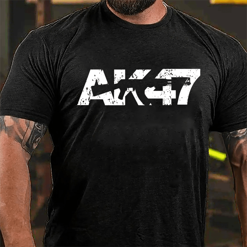 AK47 Gun Graphic Cotton T-shirt