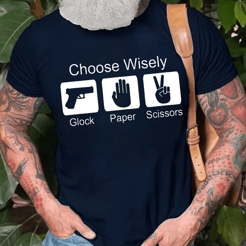 Choose Wisely Glock Paper Scissors Cotton T-shirt