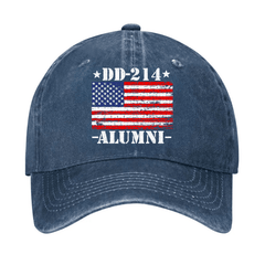 DD-214 Alumni Military Veteran American Flag Patriotic Cap