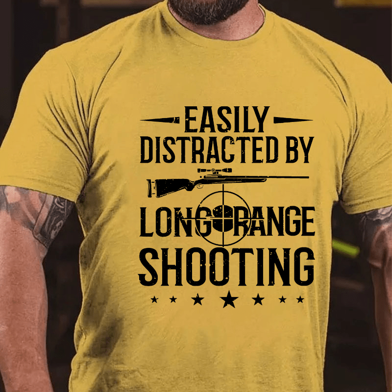 Easily Distracted By Long Range Shooting Cotton T-shirt