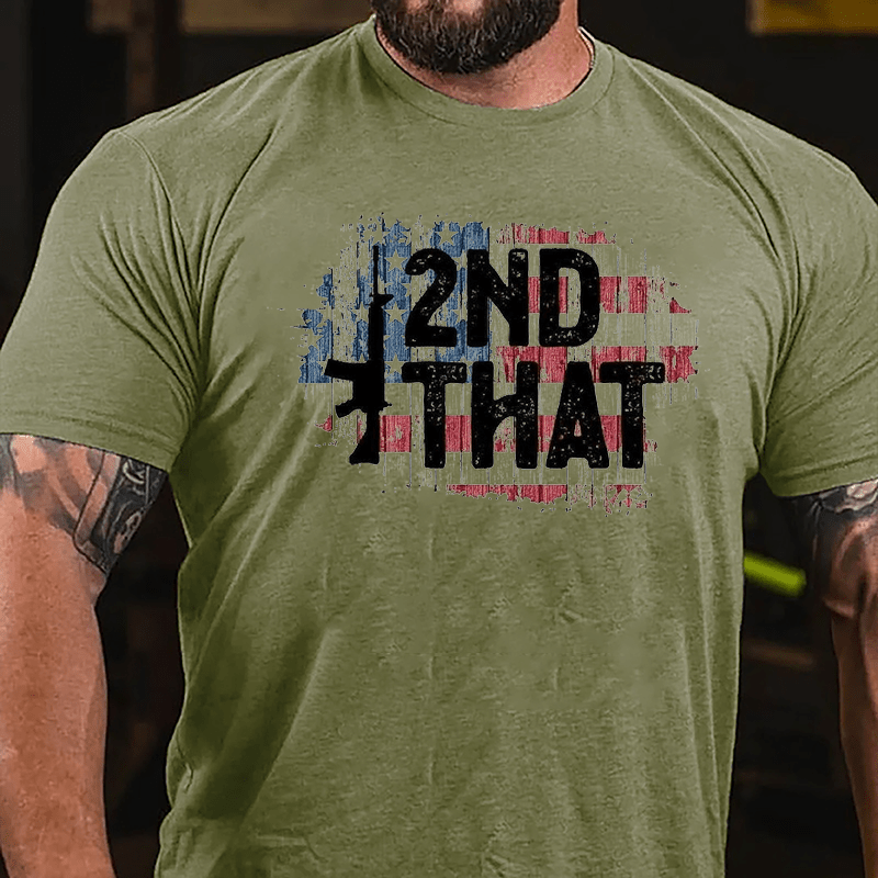 2nd That Gun USA Flag Print Cotton T-shirt