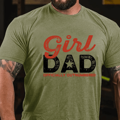 Girl Dad Officially Outnumbered Funny Dad Cotton T-shirt