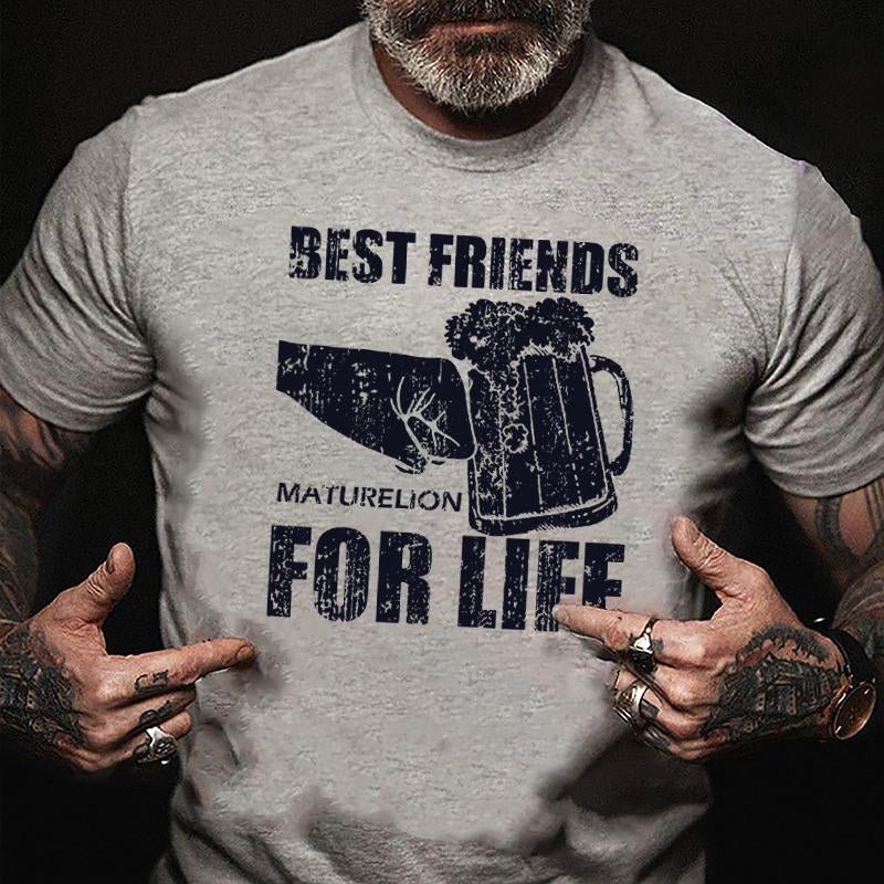 Best Friends for Life Beer Graphic Cotton T-shirt