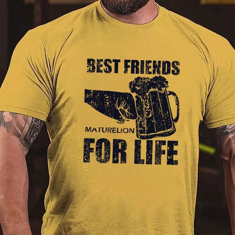 Best Friends for Life Beer Graphic Cotton T-shirt