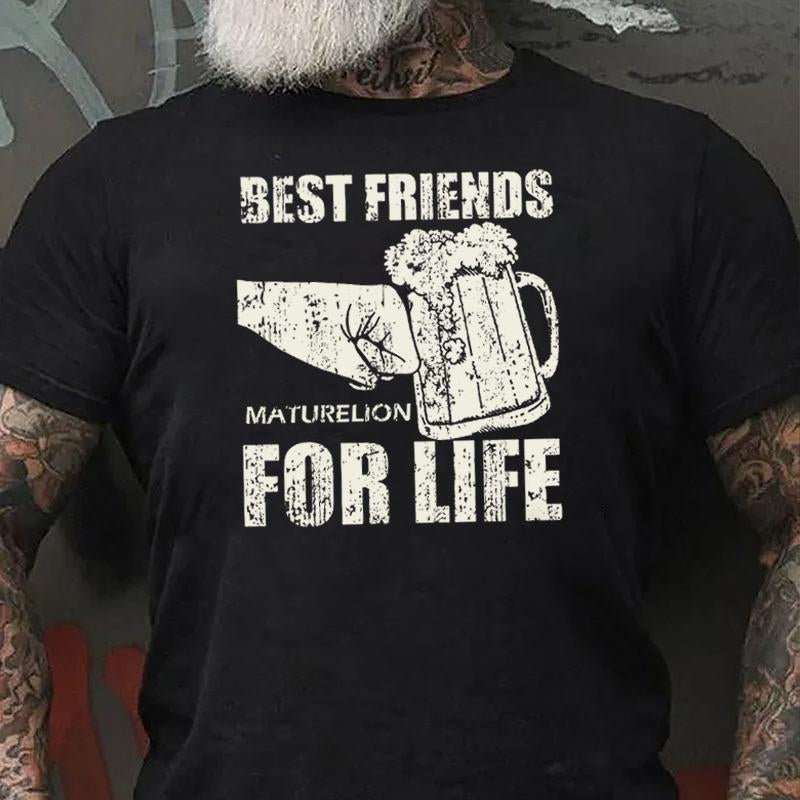 Best Friends for Life Beer Graphic Cotton T-shirt