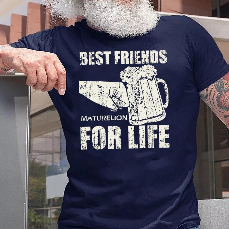 Best Friends for Life Beer Graphic Cotton T-shirt