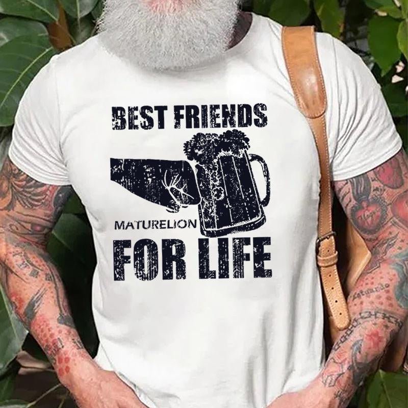 Best Friends for Life Beer Graphic Cotton T-shirt