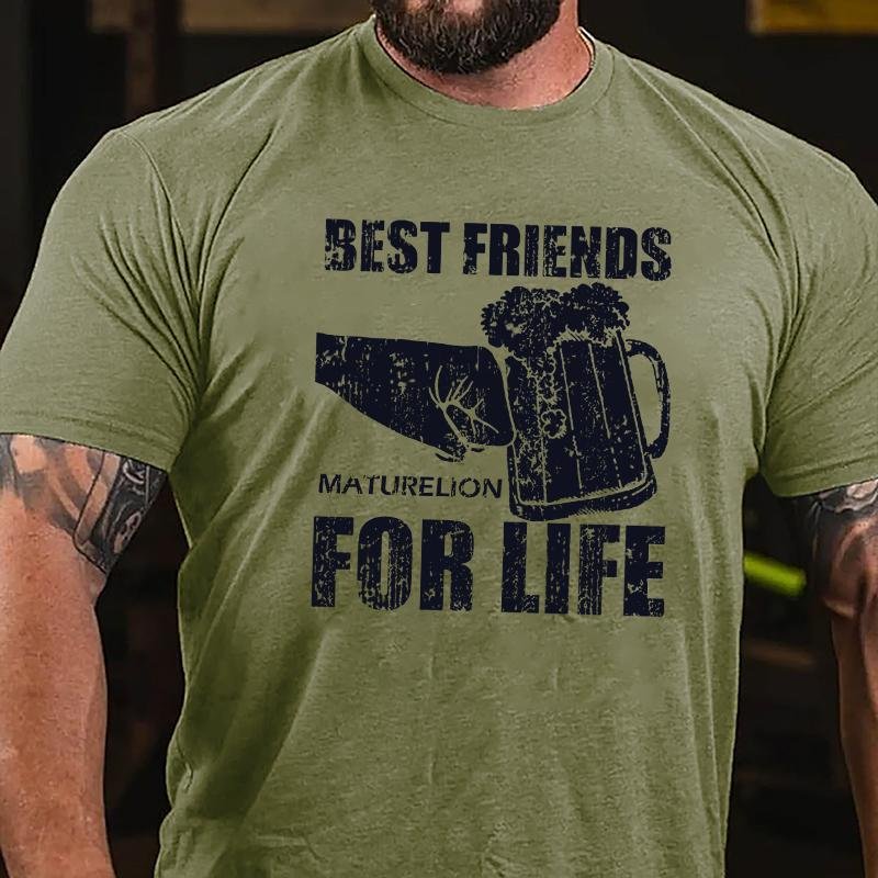 Best Friends for Life Beer Graphic Cotton T-shirt