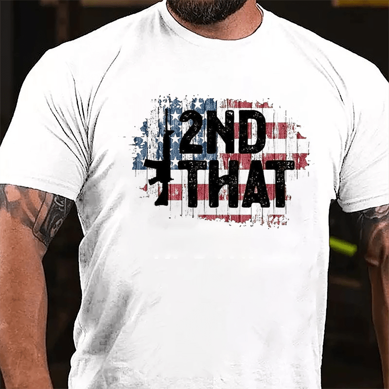 2nd That Gun USA Flag Print Cotton T-shirt